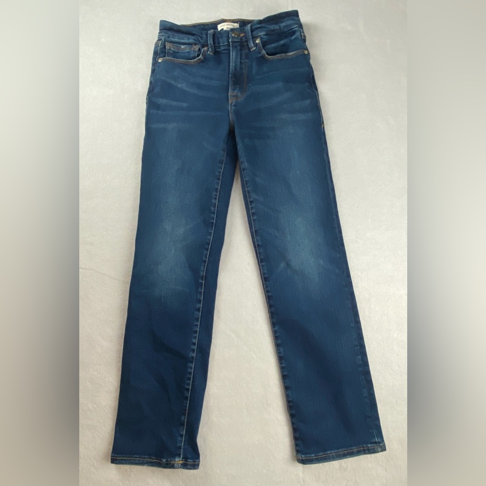 Good American dark wash straight leg jeans Tag Size 00-4 Size 22